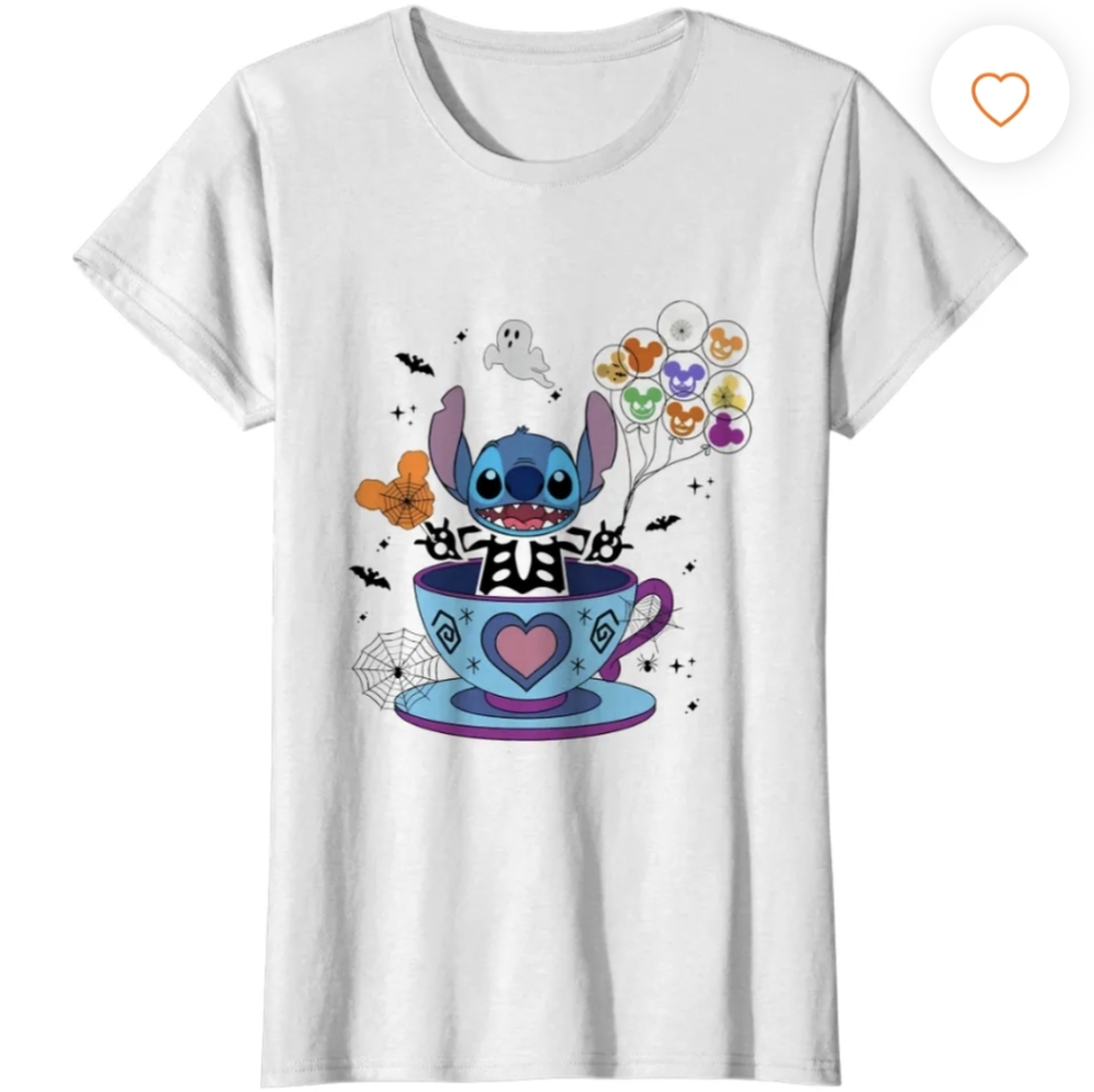 Halloween Stitch Teacup Shirt Stitch White Tee Shirt Women's Small